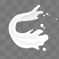 卡通牛奶飞溅图片_白色牛奶饮料插画