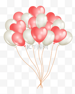 漂亮的气球卡通图片_漂亮的红心气球插画