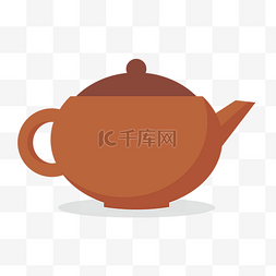 茶具茶壶紫砂壶矢量图