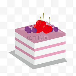 方形生日蛋糕图片_草莓生日蛋糕矢量免抠图