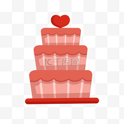 蛋糕图片_手绘红色爱心蛋糕