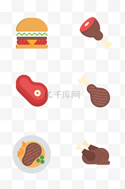 鸡腿汉堡包图片_美味的食物免扣插画