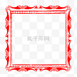 中式边框窗格图片_边纹红色花边边框插画