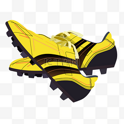 足球鞋图片_手绘黄色的足球鞋插画