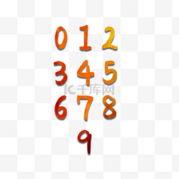 数字设计图片_红色手绘数字