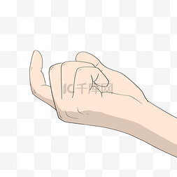 白色创意手势元素图片_勾一勾手势手绘插画
