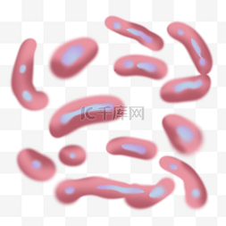 生物杆菌图片_粉色的卡通杆菌插画