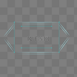 蓝色方框线条科技边框