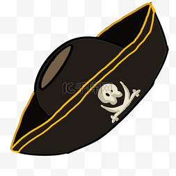 黑色海盗帽子插画