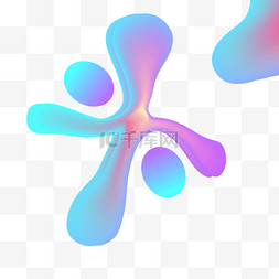 五颜六色的流体图片_矢量蓝紫色流体渐变图形元素