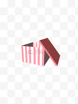 条纹盒子图片_C4D礼盒七夕礼盒粉色条纹礼盒元素