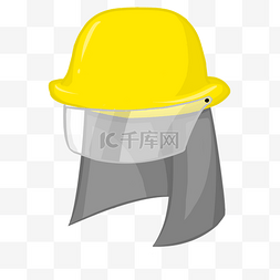 黄色的消防安全帽插画