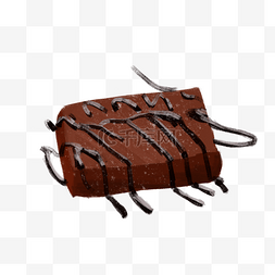 手绘巧克力方形小蛋糕