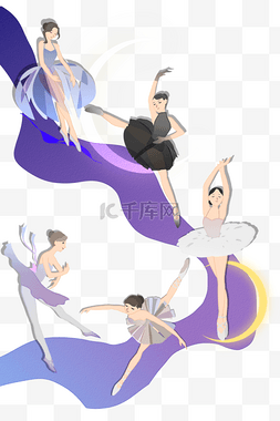 卡通舞蹈演员图片_芭蕾舞蹈演员创意插画