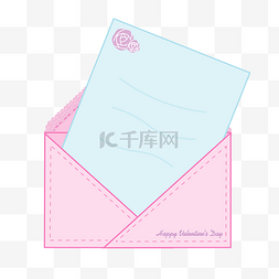 可爱边框蓝色图片_情人节可爱粉蓝色玫瑰信封矢量边