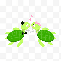 乌龟图片卡通图片_绿色的乌龟手绘插画