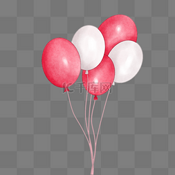 一束漂浮的气球插画