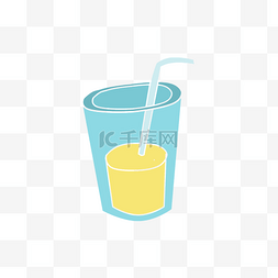 夏季冷饮橙汁插画