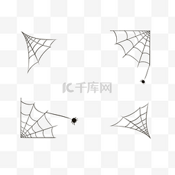 万圣节蜘蛛网边框插画