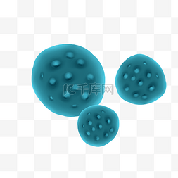 蓝色的细菌装饰插画