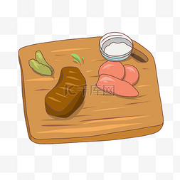 烹饪美食牛排图片_手绘烹饪西餐插画
