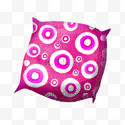 紫色波点靠垫抱枕PNG图片