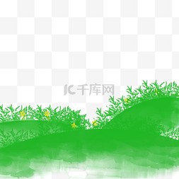扁平化绿色清新图片_绿色绿草地清新元素