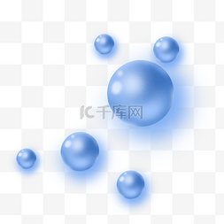 圆形立体感蓝色水滴