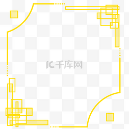 黄色不规则边框插图