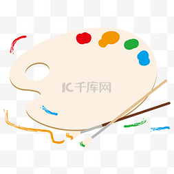 卡通中国我爱你图片_我爱绘画水彩调色盘矢量免抠创意