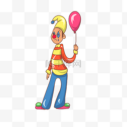 愚人节拿着气球的小丑