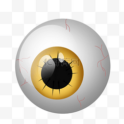 vis视觉识别系图片_卡通立体眼球黄色眼仁设计元素