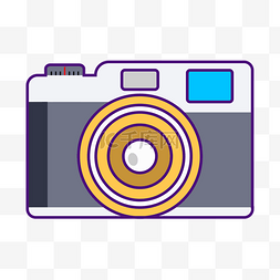数码产品的图片_平面卡通相机元素
