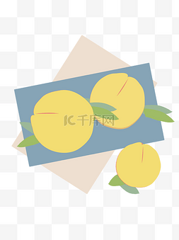 手绘可卡图片_手绘黄桃水果可商用元素