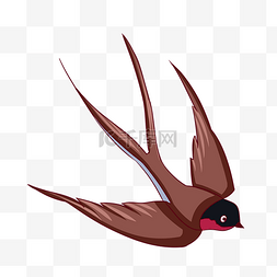 展翅飞翔鸟图片_手绘飞翔的燕子插画