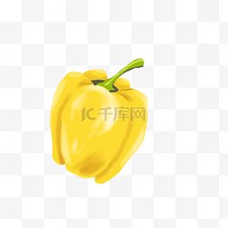 美味的辣椒png图片_简约手绘黄色的辣椒插画海报免抠