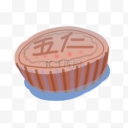 手绘中秋节美食五仁月饼插画
