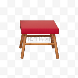一张红色的小凳子