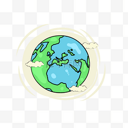 绿色儿童画地球星球