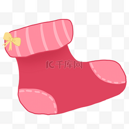 手绘粉红色袜子插画
