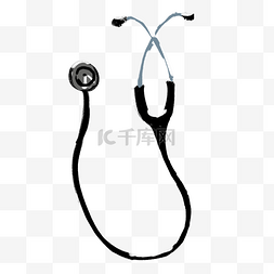 卡通医生听诊器图片_卡通黑色的医生听诊器免抠图