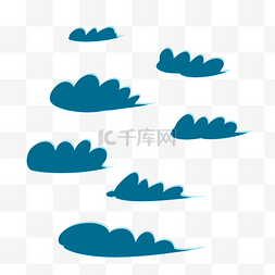 淡雅中国风格图片_手绘卡通系列天空云
