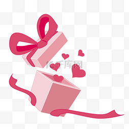 粉色盒子图片_冒爱心的粉色礼盒