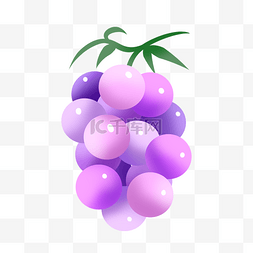 水果矢量图图片_一串可爱的紫葡萄