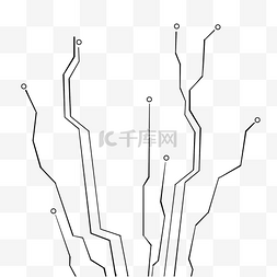 电路板图片_手绘线条线性图形电路板