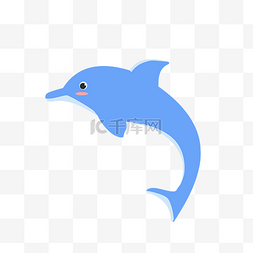 海豚动物图片_矢量手绘卡通海豚