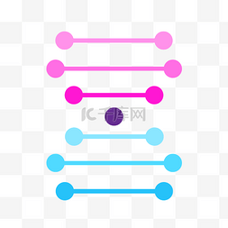 彩色可爱矢量DNA双螺旋图形