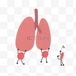 人体肺部卡通图片_卡通粉色肺部插画