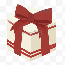 圣诞礼物盒元素图片_红色大蝴蝶结手绘卡通礼物盒