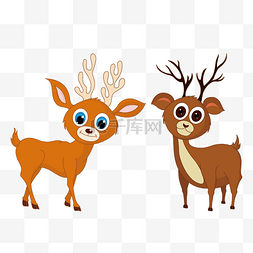 小动物卡通图案图片_卡通小鹿造型元素